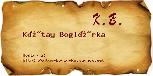 Kátay Boglárka névjegykártya