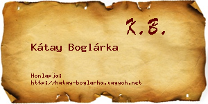 Kátay Boglárka névjegykártya
